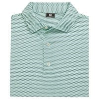FootJoy Mens Stellar Print Lisle Golf Polo, Green
