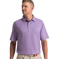 FootJoy Mens Stellar Print Lisle Golf Polo, Purple