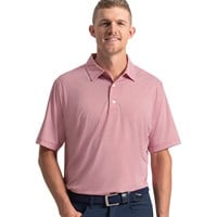 FootJoy Mens Stellar Print Lisle Golf Polo, Red