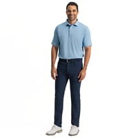 FootJoy Mens Multistripe Stretch Pique Golf Polo, Navy