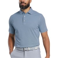 FootJoy Mens Multistripe Stretch Pique Golf Polo, Navy