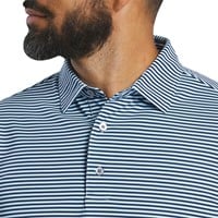 FootJoy Mens Multistripe Stretch Pique Golf Polo, Navy