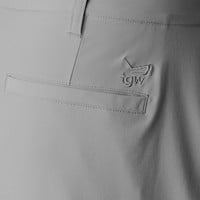 TGW Mens Flat Front Stretch Waist Performance 9in Golf Shorts, Grey