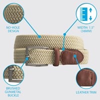 TGW Mens Stretch Woven Golf Belt, Grey