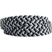 TGW Mens Multi Color Stretch Woven Golf Belt, Black/White/Grey