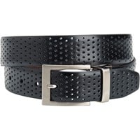 TGW Mens Players Perforated Reversible Golf Belt, Black/Brown