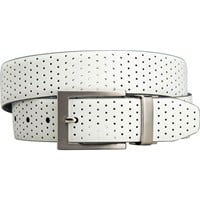 TGW Mens Players Perforated Reversible Golf Belt, White/Grey