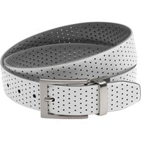 TGW Mens Players Perforated Reversible Golf Belt, White/Grey