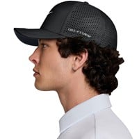 NIKE Dri-FIT Rise Cap Golf Hat, Black/White