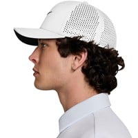 NIKE Dri-FIT Rise Cap Golf Hat, White/Black