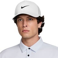 NIKE Dri-FIT Rise Cap Golf Hat, White/Black