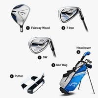 Callaway Junior XJ-1 5-Piece Golf Set w/Stand Bag, Blue/White