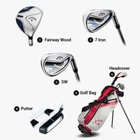 Callaway Junior XJ-1 5-Piece Golf Set w/Stand Bag, Red/White