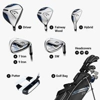 Callaway Junior XJ-3 8-Piece Golf Set w/Stand Bag, Black