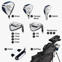 Callaway Junior XT 11-Piece Golf Set w/Stand Bag, Black