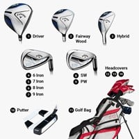Callaway Junior XT 11-Piece Golf Set w/Stand Bag, Red/White