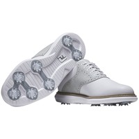 FootJoy Mens Traditions Saddle Golf Shoes - Previous Season Style, White/Grey