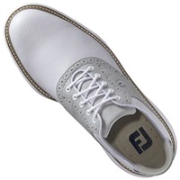 FootJoy Mens Traditions Saddle Golf Shoes - Previous Season Style, White/Grey