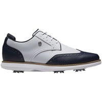 FootJoy Womens Traditions Shield Tip Golf Shoes - Previous Season Style, White/Navy
