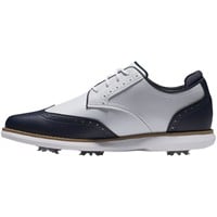 FootJoy Womens Traditions Shield Tip Golf Shoes - Previous Season Style, White/Navy