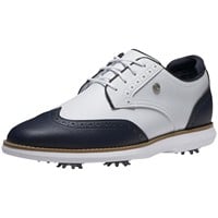 FootJoy Womens Traditions Shield Tip Golf Shoes - Previous Season Style, White/Navy