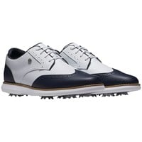 FootJoy Womens Traditions Shield Tip Golf Shoes - Previous Season Style, White/Navy