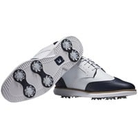 FootJoy Womens Traditions Shield Tip Golf Shoes - Previous Season Style, White/Navy