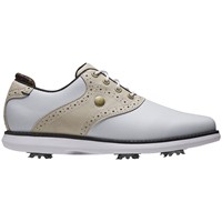 FootJoy Womens Traditions Golf Shoes - Previous Season Style, White/Tan