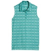 Puma Women's Poms Sleeveless Golf Polo, Light Green