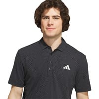 adidas Mens Ultimate365 Tour Cool Feeling Deco Golf Polo, Black/Grey