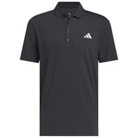 adidas Mens Ultimate365 Tour Cool Feeling Deco Golf Polo, Black/Grey