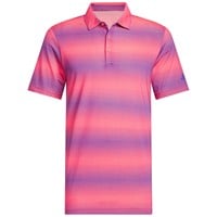 adidas Mens Ultimate365 Mesh Climacool Stripe Golf Polo, Pink