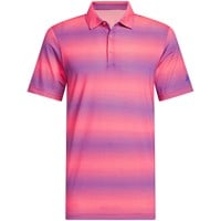adidas Mens Ultimate365 Mesh Climacool Stripe Golf Polo, Pink