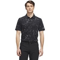 adidas Mens Ultimate365 Mesh Climacool Printed Golf Polo, Black