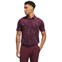 adidas Mens Ultimate365 Mesh Climacool Printed Golf Polo, Maroon