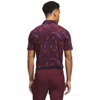 adidas Mens Ultimate365 Mesh Climacool Printed Golf Polo, Maroon