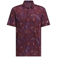 adidas Mens Ultimate365 Mesh Climacool Printed Golf Polo, Maroon