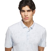 adidas Men's Ultimate365+ Climacool Butterspun Mighty Blossom Printed Golf Polo, Light Blue