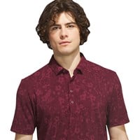 adidas Men's Ultimate365+ Climacool Butterspun Mighty Blossom Printed Golf Polo, Maroon