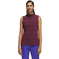 adidas Womens Ultimate365+ Butterspun Floral Golf Mock, Maroon