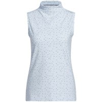 adidas Womens Ultimate365+ Butterspun Floral Golf Mock, Light Blue