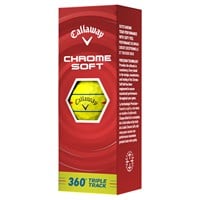 Callaway 2026 Chrome Soft Yellow Stripe Golf Ball, White/Yellow