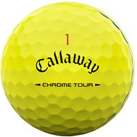 Callaway 2026 Chrome Tour 360 Yellow Stripe Golf Ball, White/Yellow