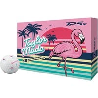 TaylorMade 2026 TP5x Flamingo Hot Shot Golf Balls, White/Multi