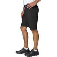 TGW Men's Flat Front Stretch Waist Performance 11in Golf Shorts, Black
