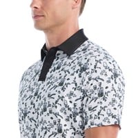 Callaway Mens Whiskey Toile Print Golf Polo, White