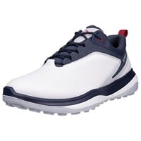 ECCO Mens LT1 Golf Shoes, White/Dark Blue
