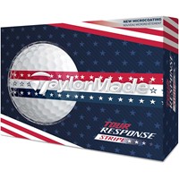 TaylorMade 2026 Tour Response USA Stripe Golf Ball, White/Red/Blue