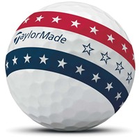TaylorMade 2026 Tour Response USA Stripe Golf Ball, White/Red/Blue