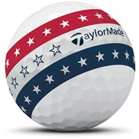 TaylorMade 2026 Tour Response USA Stripe Golf Ball, White/Red/Blue